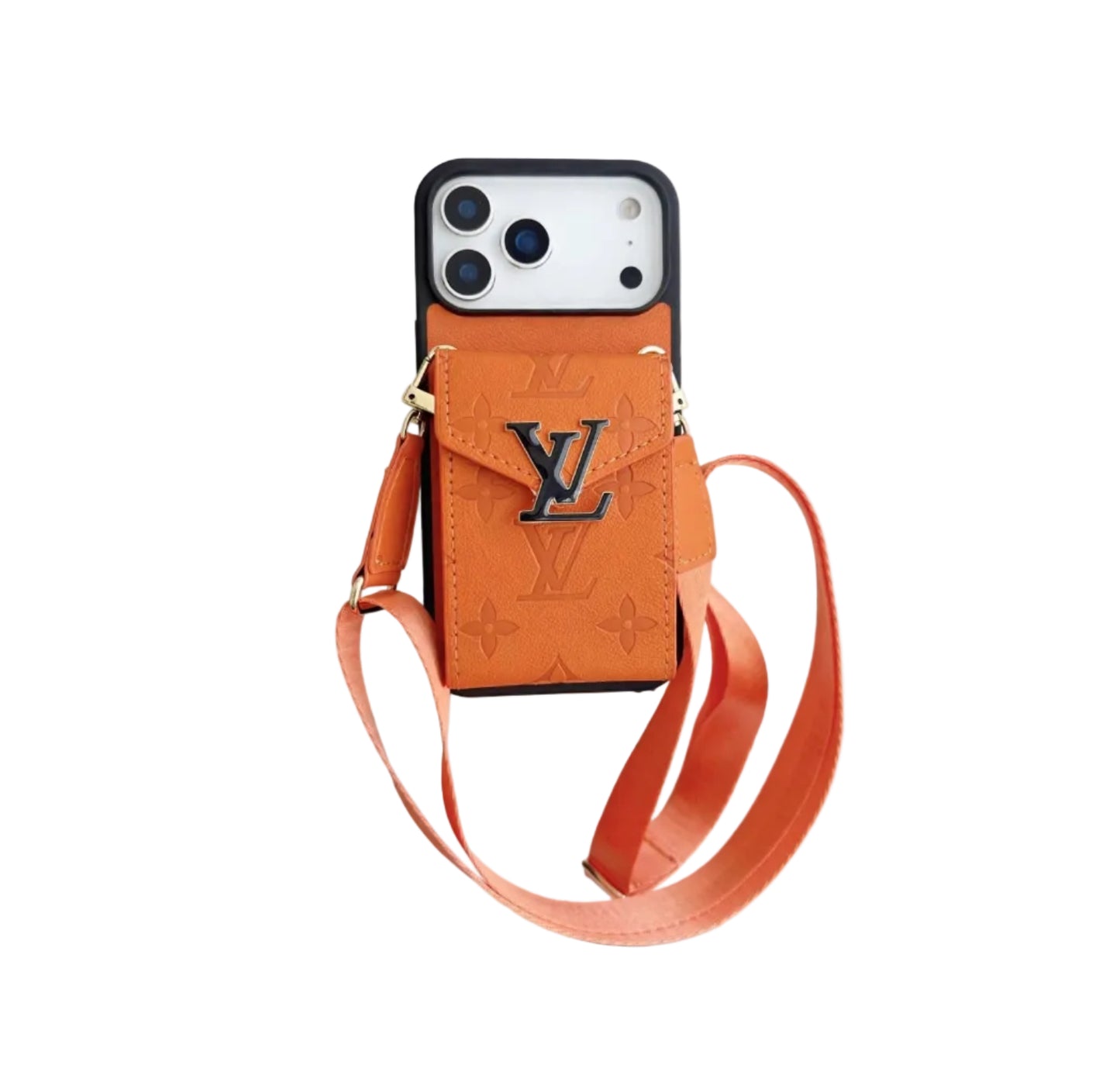 LV Luxury Phone Case with Card Holder For iPhone 12-17 Series