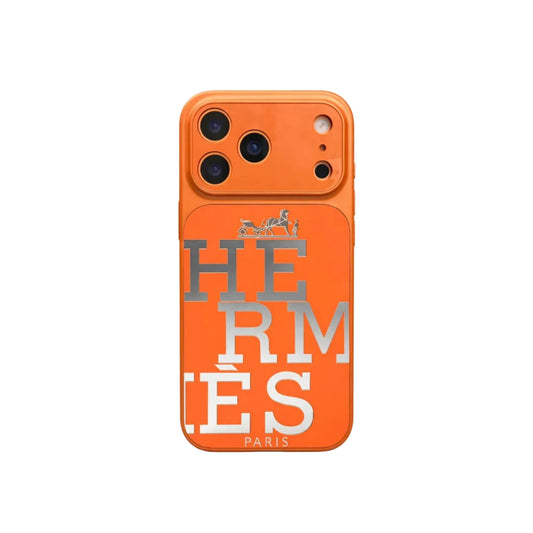 Luxury HRMS Orange iPhone Case - Premium Leather Protection