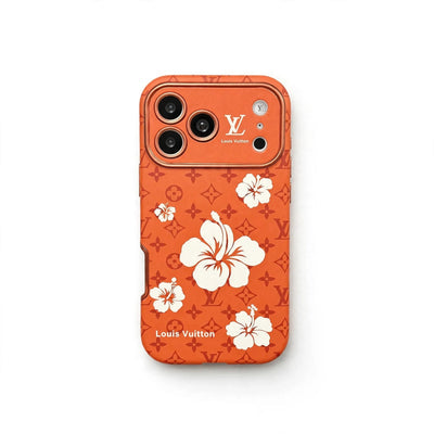 LV Case Decorated with Beautiful Floral Patterns for iPhone 12-18 Pro & Pro Max