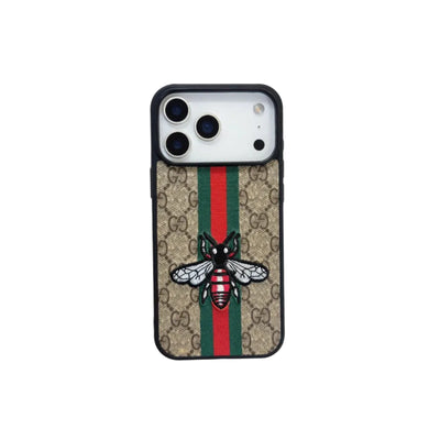 Designer Emblem Stripe Pattern Case - iPhone 12-18 Pro & Pro Max