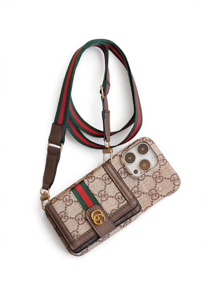 Ophidia Leather Wallet Crossbody iPhone Case