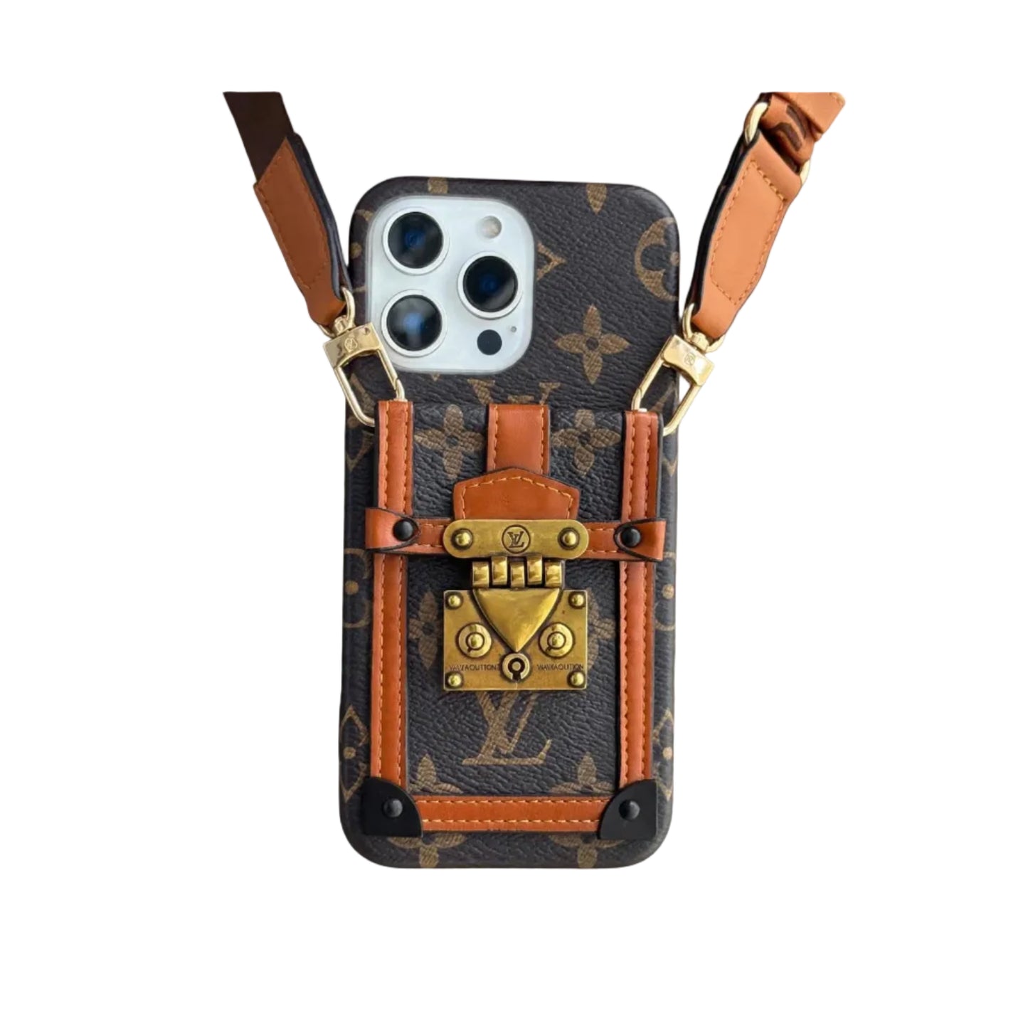 Canvas Leather Wallet Card Holder Crossbody iPhone Case