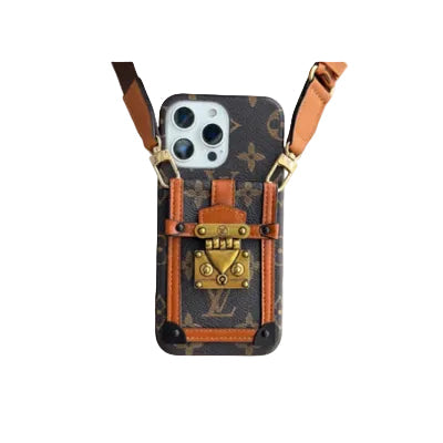 Canvas Leather Wallet Card Holder Crossbody iPhone Case 12-18 Pro & Pro Max