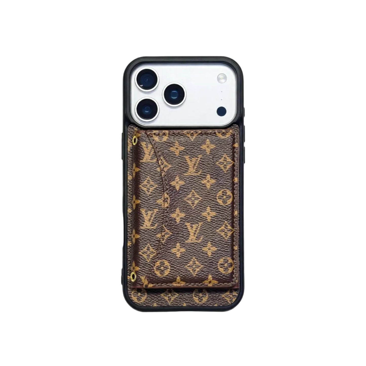 Luxury Card Holder Wallet LV Style Phone Case for iPhone 12-17 Series
