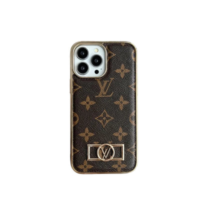 MONOGRAM CANVAS LEATHER PREMIUM ELECTROPLATING FOR IPHONE