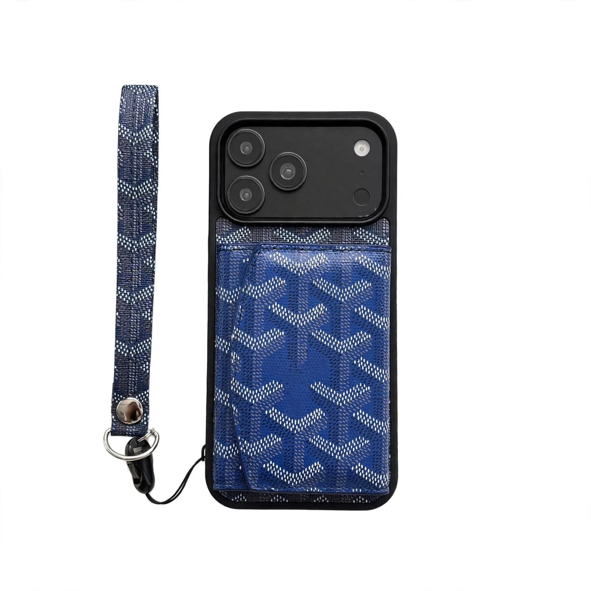 GYD Chevron Pattern Lanyard Folding Wallet Case for iPhone 13-18 Pro & Pro Max