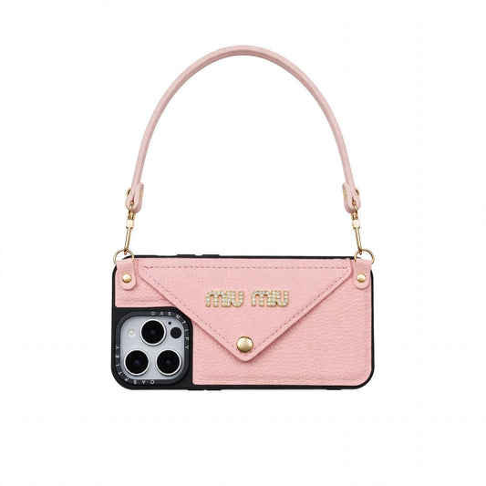 Luxury Miu Miu Phone case with Strap For iPhone