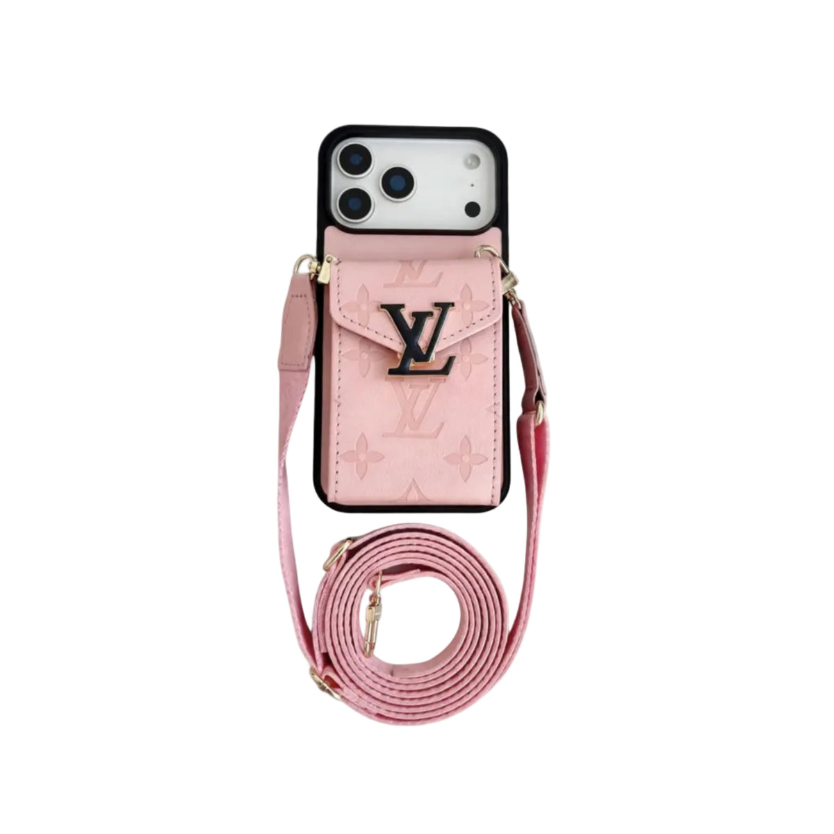 LV Luxury Phone Case with Card Holder For iPhone 12 to 18 Pro Max