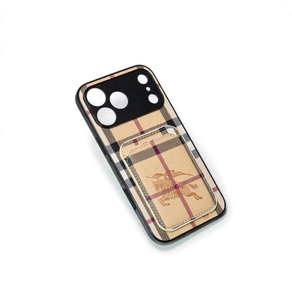 Luxury Brand Card Holder Phone Case For iPhone 12-17