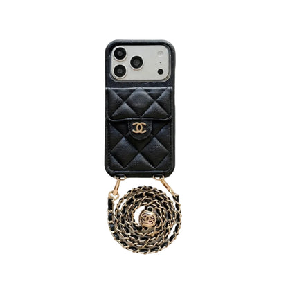 Luxury Leather Crossbody Wallet Case for iPhone 13 - 17 Series