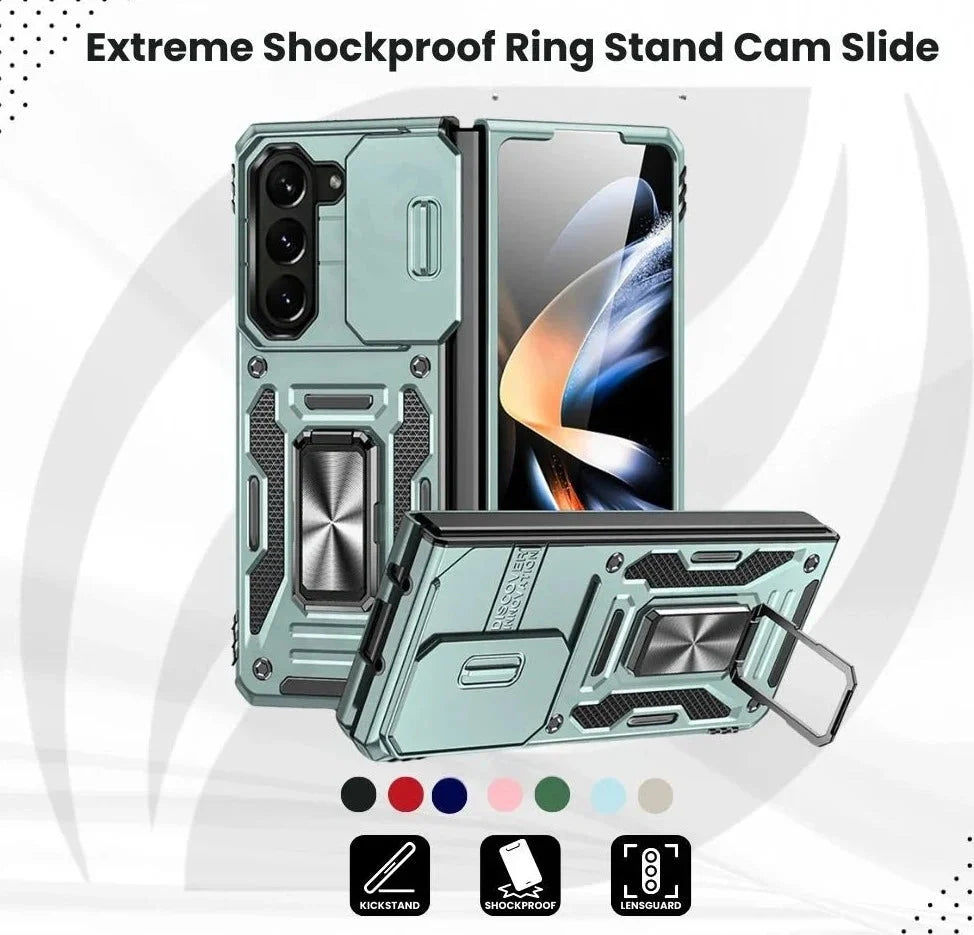 Extreme Z Fold 6, 5, 4 Shockproof Ring Stand Cam Slide Case theroxymob