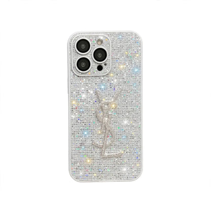 Luxury YSL Phone Case with Elegant Card Holder for iPhone 12-18 Pro & Pro Max