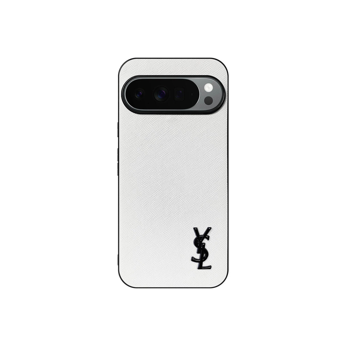 YSL Luxury Leather Case in Classic White For Google Pixel
