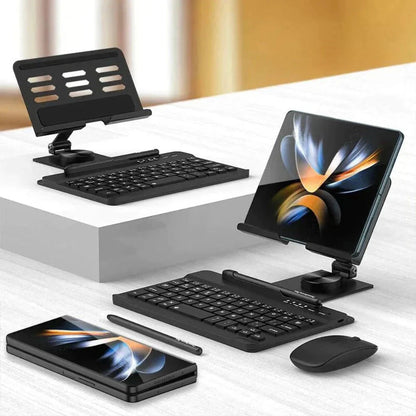FlexiDesk Z Fold Wireless Keyboard, 360° Stand, Mouse, Pen Set theroxymob