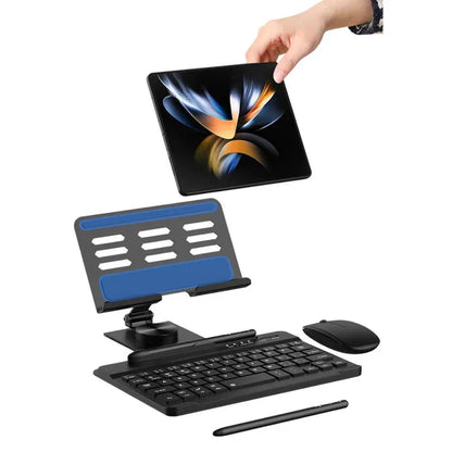 FlexiDesk Z Fold Wireless Keyboard, 360° Stand, Mouse, Pen Set theroxymob