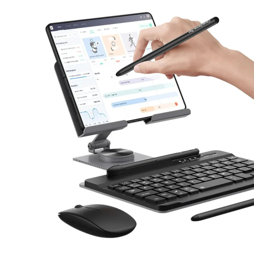 FlexiDesk Z Fold Wireless Keyboard, 360° Stand, Mouse, Pen Set theroxymob